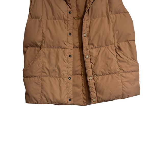 Lands’ End Down Puffer Vest Men’s Large – Tan Snap Button Lightweight - Picture 9 of 16